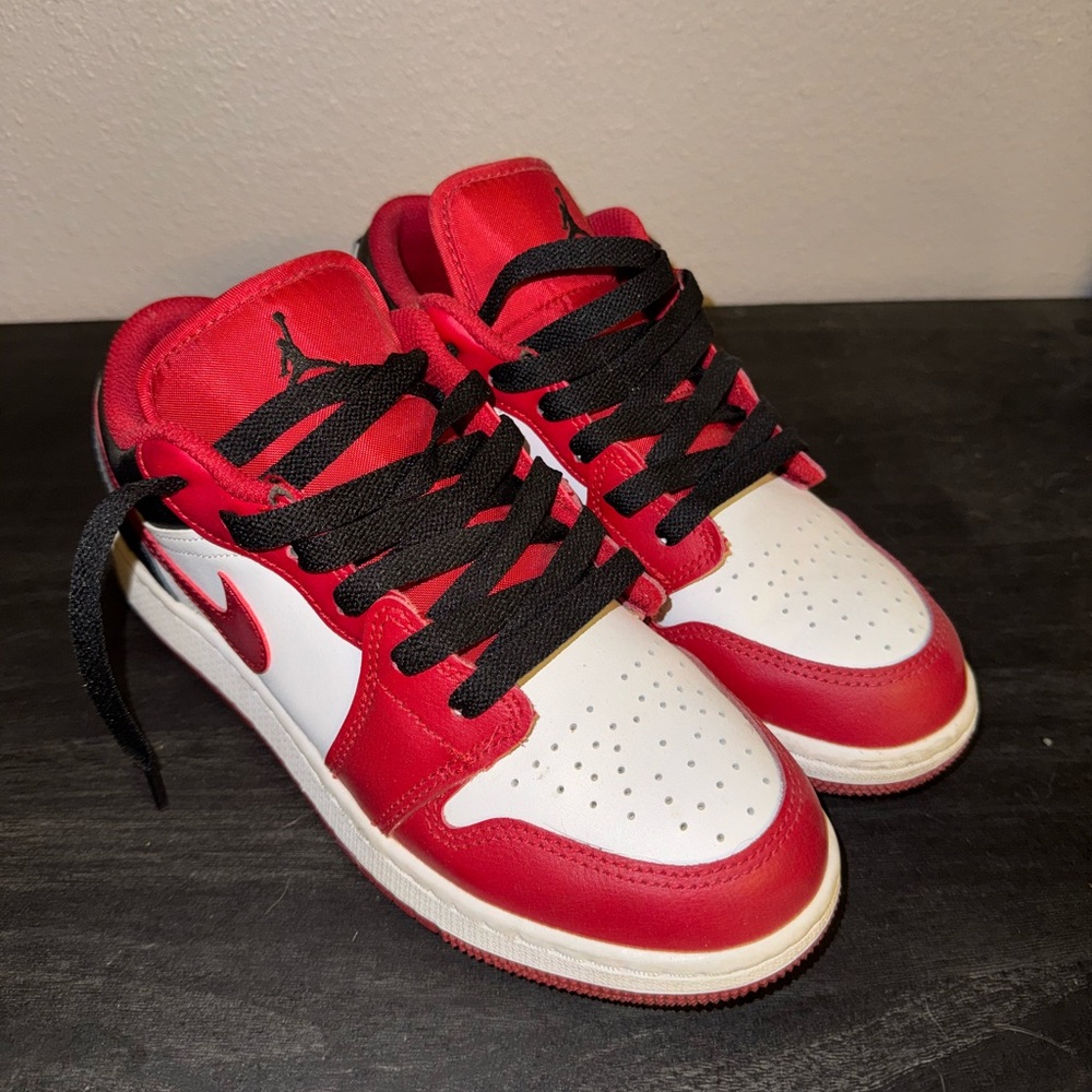 Nike Air Jordan Red and White with Black Laces